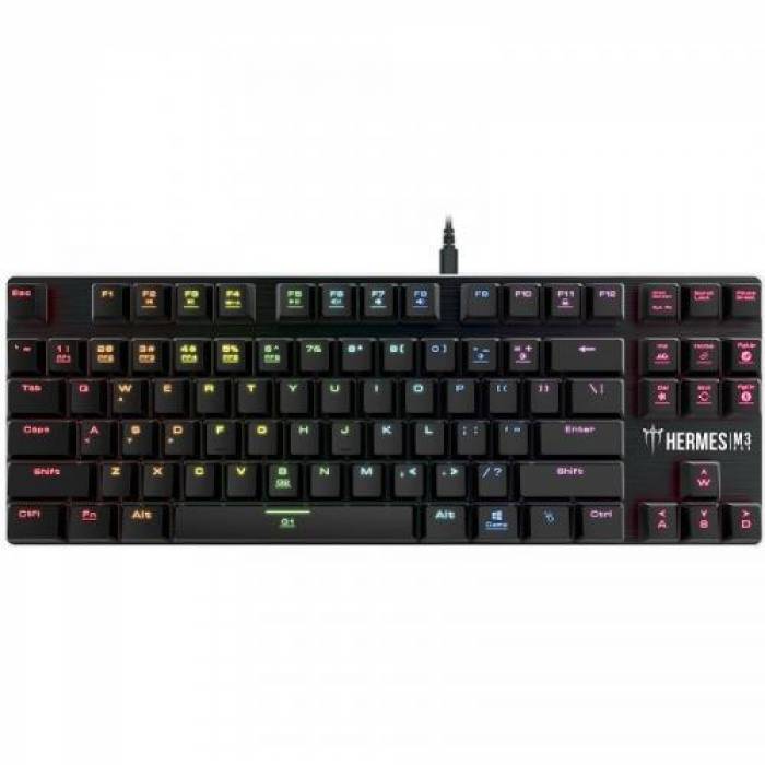 Tastatura Gamdias Hermes M3 GAMDIAS Brown Mecanica, RGB LED, USB, Black