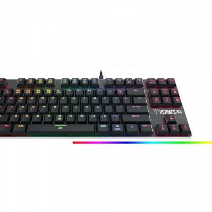 Tastatura Gamdias Hermes M3 GAMDIAS Brown Mecanica, RGB LED, USB, Black