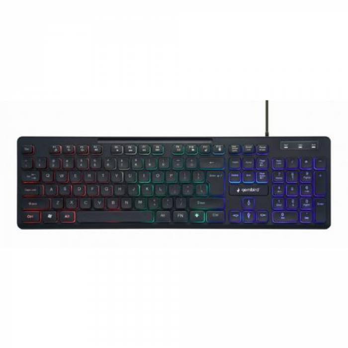 Tastatura Gembird KB-UML-02, RGB LED, USB, Black
