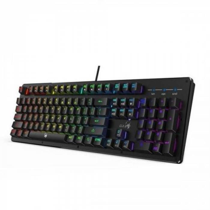 Tastatura Genius 31310001400, RGB LED, USB, Black