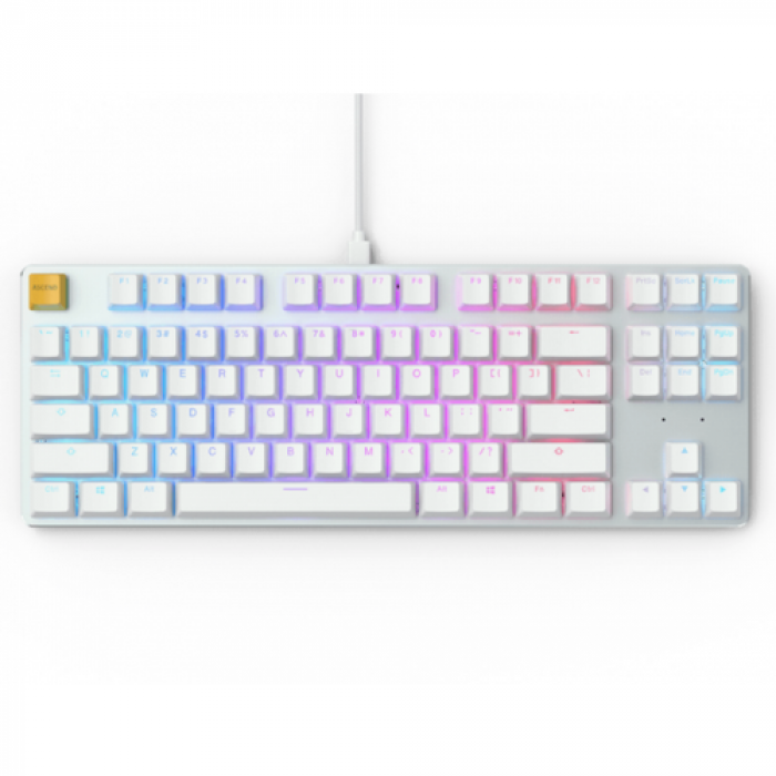 Tastatura Glorious PC Gaming Race GMMK TKL Gateron Brown Mecanica Ice Edition, RGB LED, USB, White