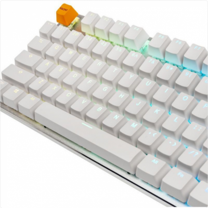 Tastatura Glorious PC Gaming Race GMMK TKL Gateron Brown Mecanica Ice Edition, RGB LED, USB, White