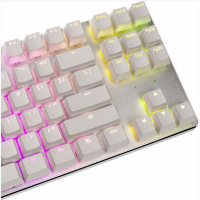 Tastatura Glorious PC Gaming Race GMMK TKL Gateron Brown Mecanica Ice Edition, RGB LED, USB, White