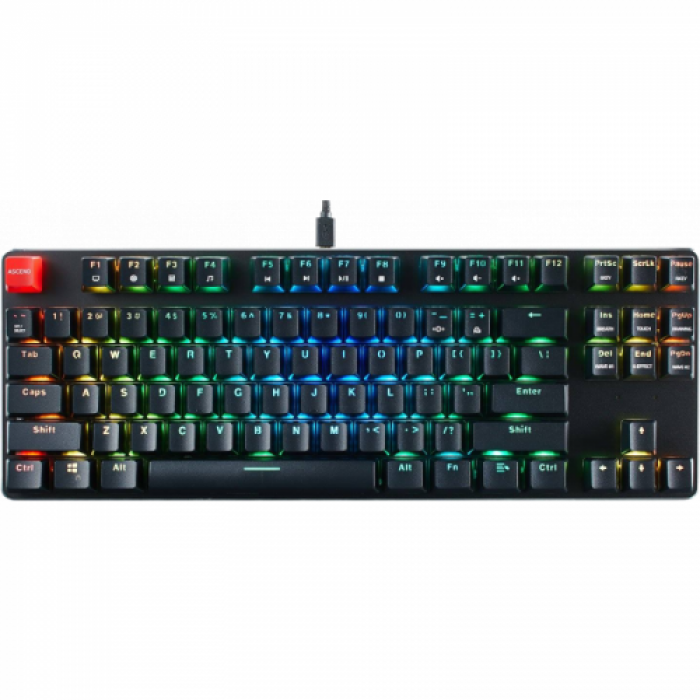 Tastatura Glorious PC Gaming Race GMMK TKL Gateron Brown Mecanica, RGB LED, USB, Black