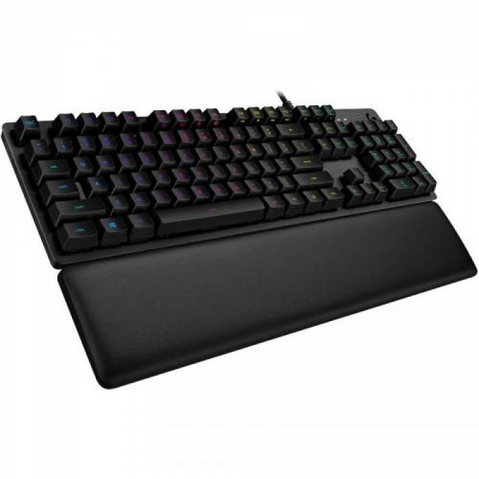 Tastatura Logitech G513 Carbon GX Blue Clicky, RGB LED, USB, Carbon 