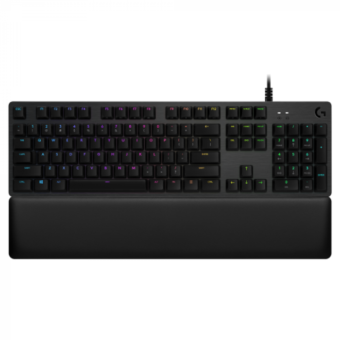 Tastatura Logitech G513 Carbon GX Brown Tactile Switch, RGB LED, USB, Layout UK, Black