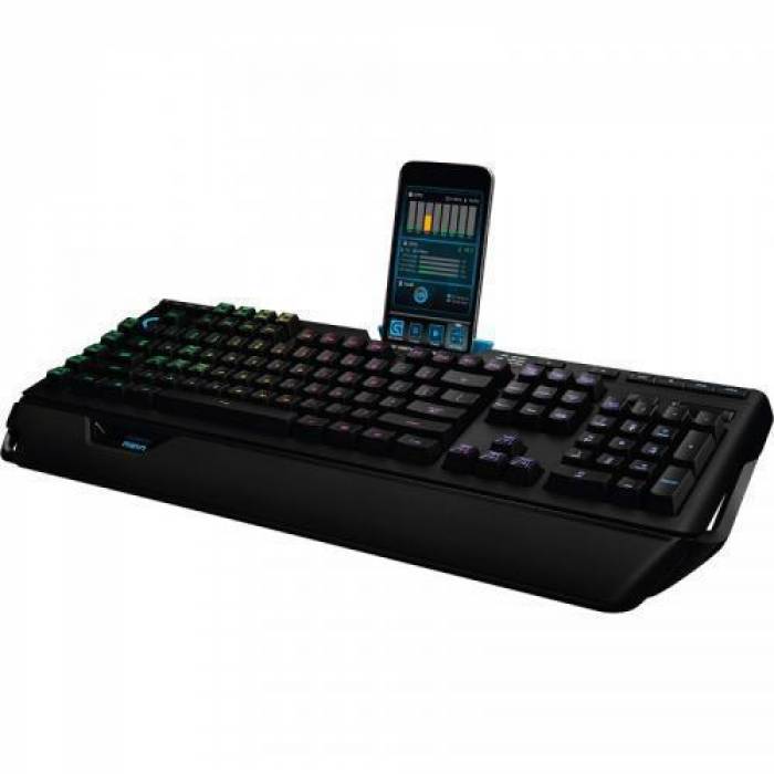 Tastatura Logitech G910 Orion Spectrum, RGB LED, USB, Layout UK, Black