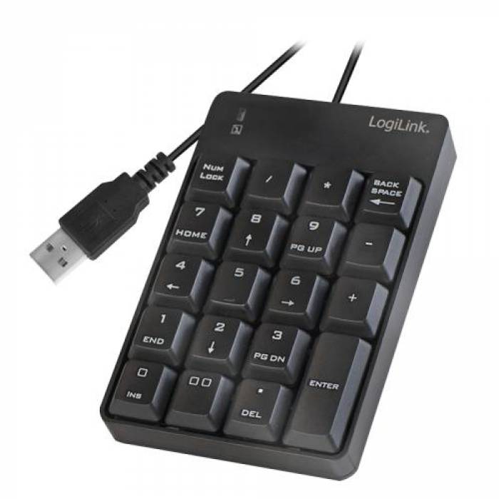 Tastatura numerica Logilink ID0184, USB, Black