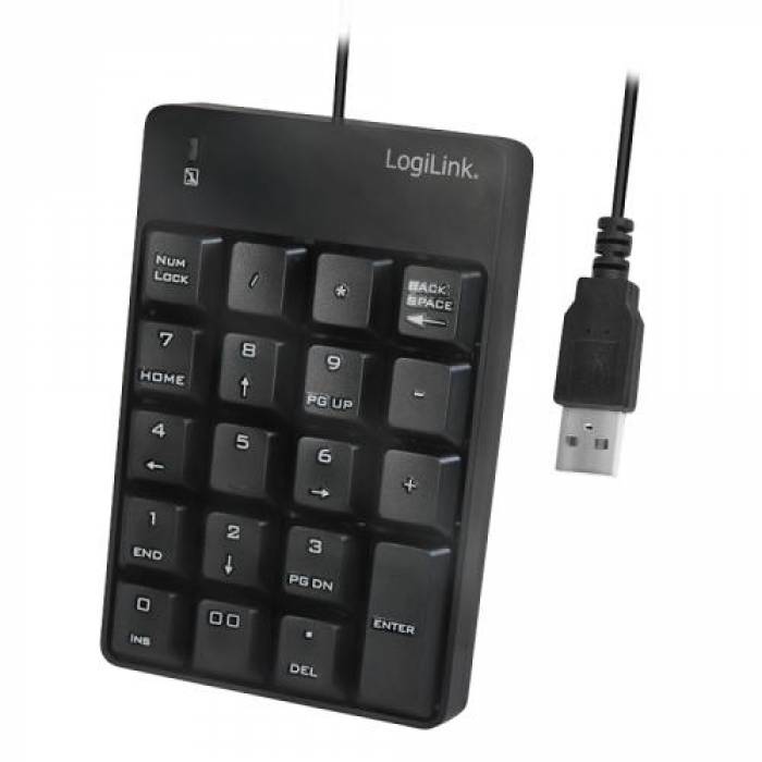 Tastatura numerica Logilink ID0184, USB, Black