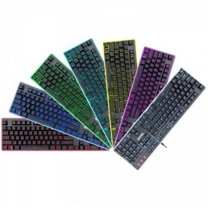 Tastatura Redragon Dyaus, RGB LED, USB, Black