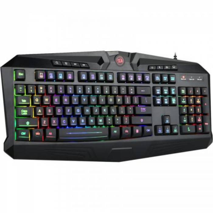 Tastatura Redragon Harpe RGB LED, USB, Black