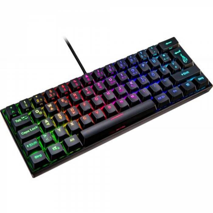 Tastatura SureFire by Verbatim KingPin M1, RGB LED, USB, Black