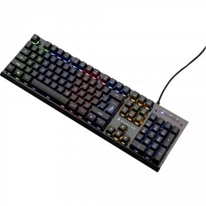 Tastatura SureFire by Verbatim KingPin X2, RGB LED, USB, Black