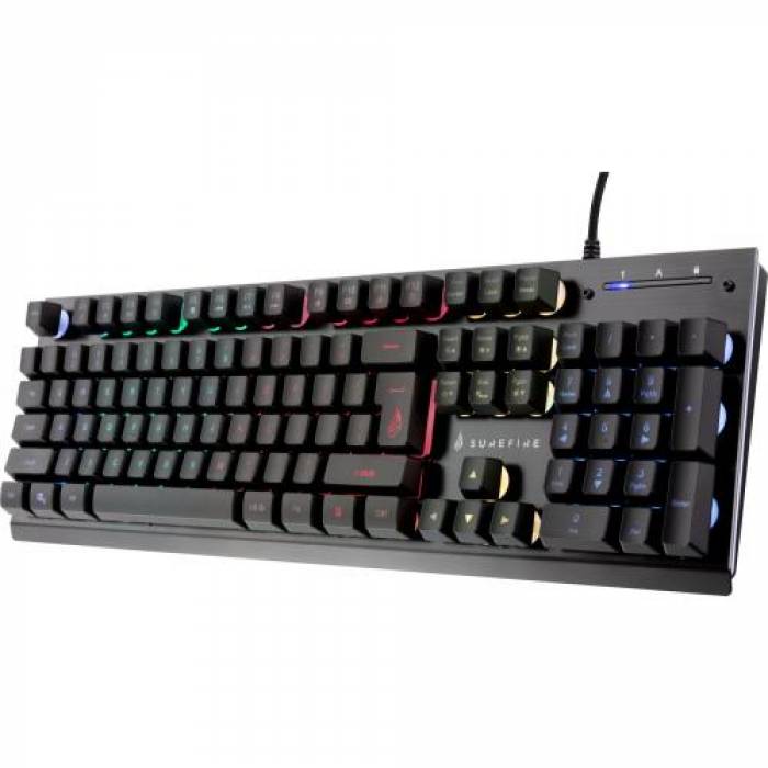 Tastatura SureFire by Verbatim KingPin X2, RGB LED, USB, Black