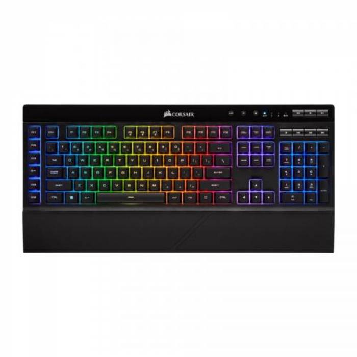 Tastatura Wireless Corsair K57, RGB LED, USB, Black