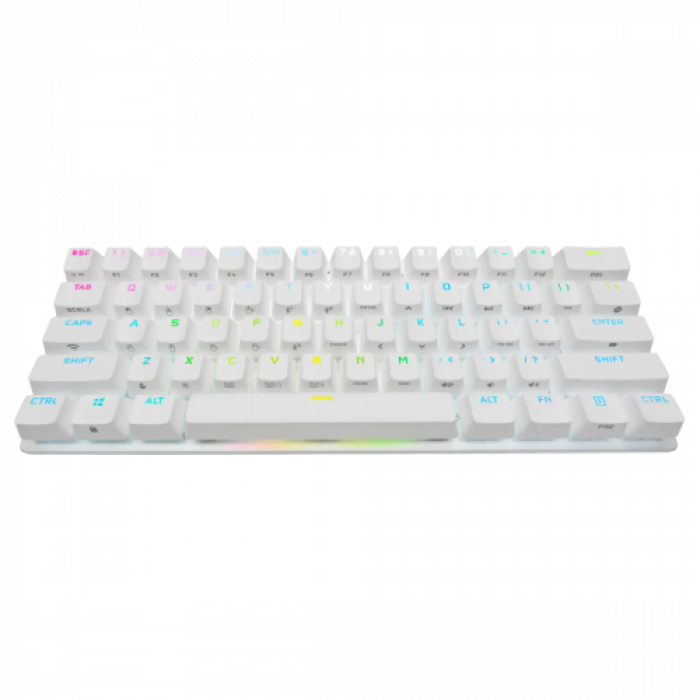 Tastatura Wireless Corsair K70 PRO MINI, RGB LED, USB Wireless/Bluetooth, White