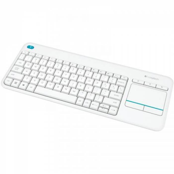 Tastatura Wireless Logitech K400, USB, White