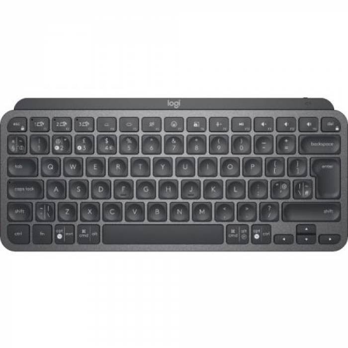 Tastatura Wireless Logitech MX Keys Mini, White LED, Bluetooth, Layout UK, Graphite