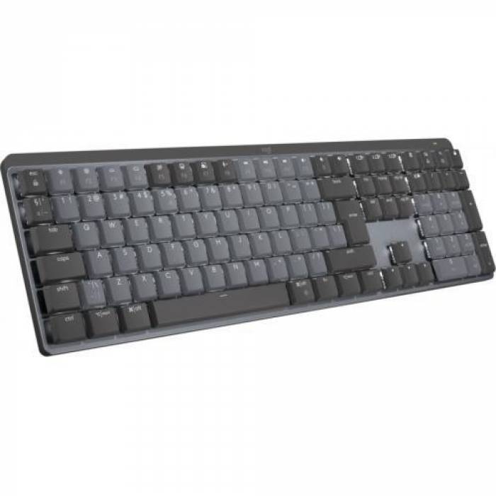 Tastatura Wireless Logitech MX MECHANICAL, Bluetooth/USB, UK Layout, Graphite