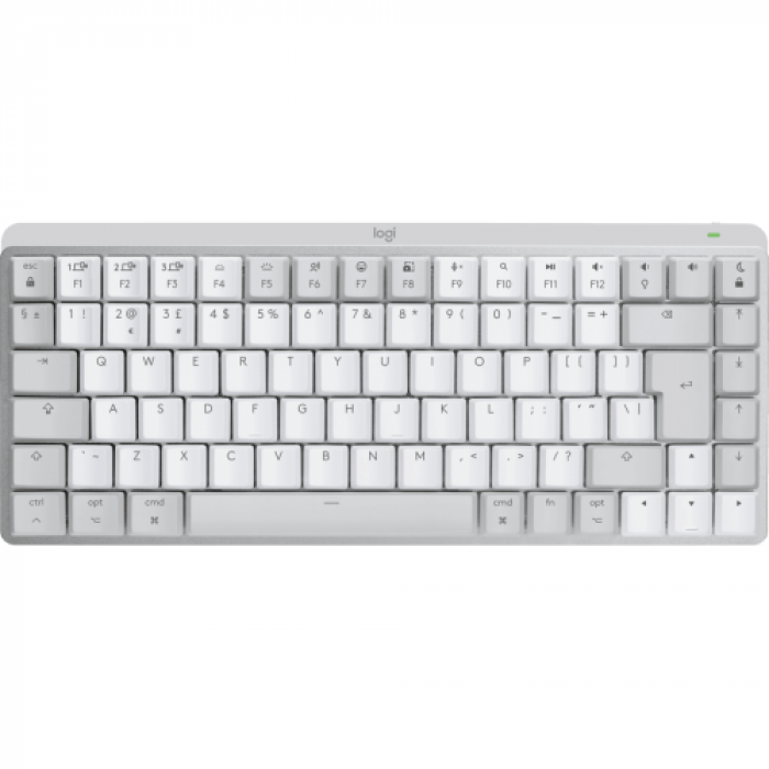 Tastatura Wireless Logitech MX MECHANICAL Mini for Mac, Bluetooth/USB, Layout UK, Pale Grey