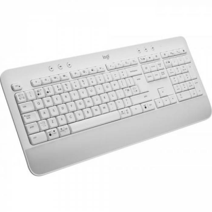 Tastatura Wireless Logitech Signature K650, Bluetooth/USB, Layout UK, Off-White