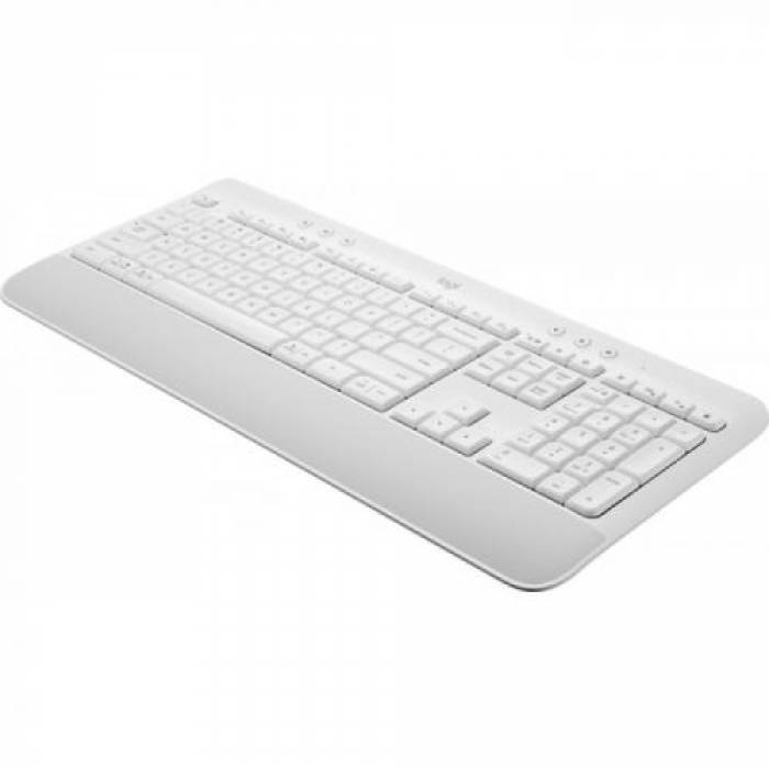 Tastatura Wireless Logitech Signature K650, Bluetooth/USB, Layout UK, Off-White