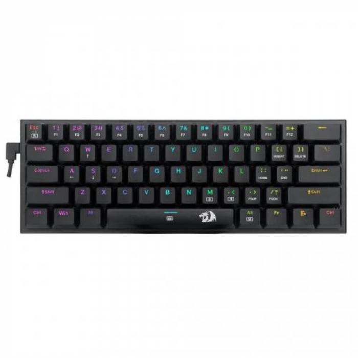 Tastatura Wireless Redragon Anivia Pro, RGB LED, USB Wireless/Bluetooth, Black