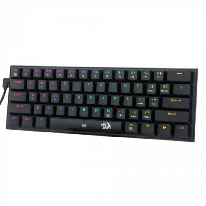 Tastatura Wireless Redragon Anivia Pro, RGB LED, USB Wireless/Bluetooth, Black