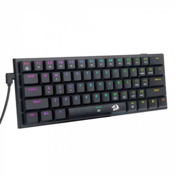 Tastatura Wireless Redragon Anivia Pro, RGB LED, USB Wireless/Bluetooth, Black