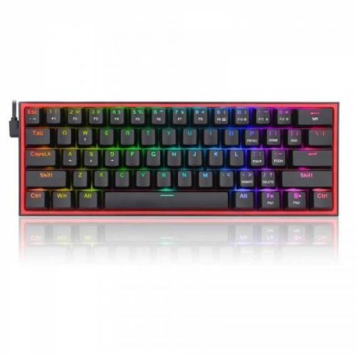 Tastatura Wireless Redragon Fizz Pro, RGB LED, Bluetooth/USB Wireless/USB, Black