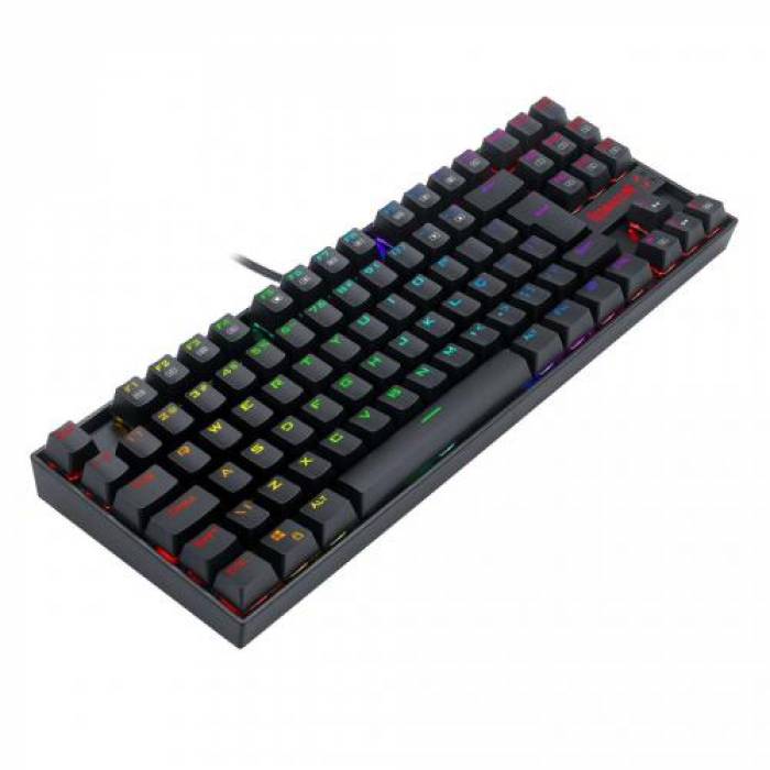 Tastatura Wireless Redragon Kumara Pro, RGB LED, USB Wireless/Bluetooth, Black