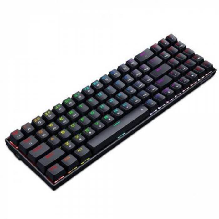 Tastatura Wireless Redragon Zed Pro, RGB LED, USB Wireless/Bluetooth, Black