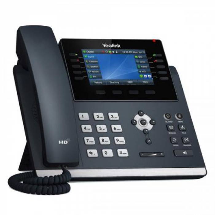 Telefon IP Yealink SIP-T46U, 16 Conturi SIP, PoE, Classic Grey