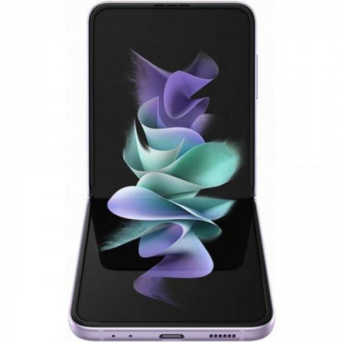 Telefon Mobil Samsung Galaxy Z Flip 3, Dual Sim Hybrid, 128GB, 8GB RAM, 5G, Lavender