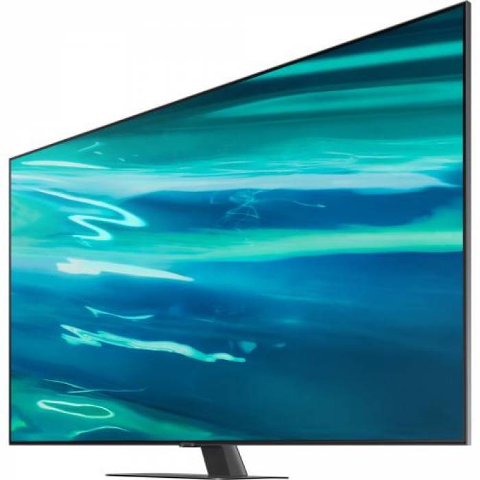 Televizor QLED Samsung Smart QE55Q80AATXXH Seria Q80A, 55inch, Ultra HD 4K, Carbon Silver