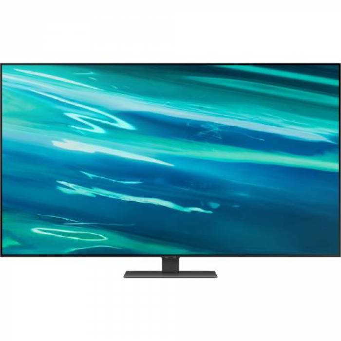 Televizor QLED Samsung Smart QE55Q80AATXXH Seria Q80A, 55inch, Ultra HD 4K, Carbon Silver